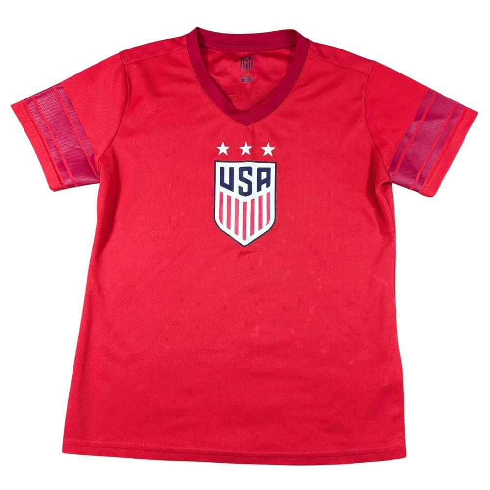 USWNT Alex Morgan 13 Soccer Jersey Women M US Soccer Red Polyester Athletic